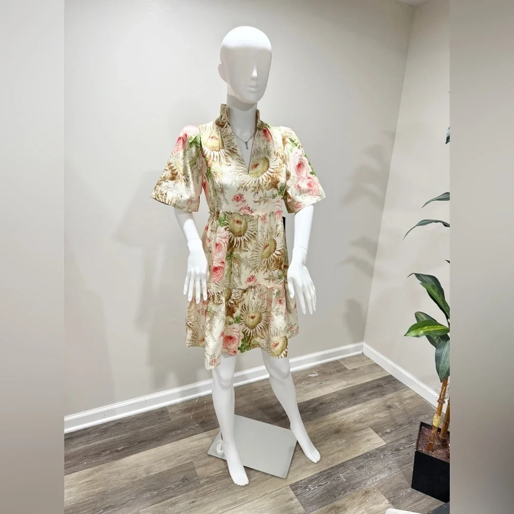 Tuckernuck Crawford Dress XS | Sun-Faded Floral Ruffle Midi $188 NWT - Picture 5 of 16